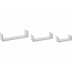 FIVE Zidne police 3 kom FIXY 22x10x7, 32x10x8,5, 42x10x10cm mdf, Bijele