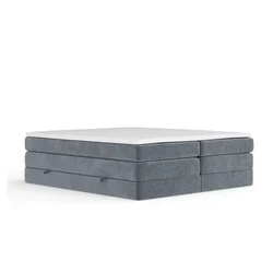 Temno siva boxspring postelja s prostorom za shranjevanje in brez vzglavja 160x200 cm Juniper – Maison de Reve