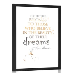 Plakat s paspartujem motivacijski citat - Eleanor Roosevelt - 40x60 white