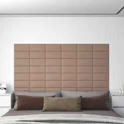 vidaXL Stenska glavna postelja 12 pcs Kapučino 30 x 15 cm blago