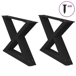 Noge za klub stolić 2 kom Crne 50 x (30-31,3) cm Čelične