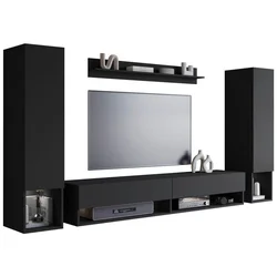 P & B Dnevni Regal Amadeo 2, Črna, 4-Delno
