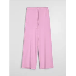 Sinsay - Wide leg pantalone od mekane trikotaže sa mješavinom viskoze soft touch - roze