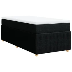 Vidaxl Box spring postelja z vzmetnico črna 100x200 cm blago