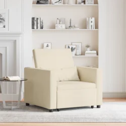 Sofa na razvlačenje Singl Krema 90 x 165 x 87 cm tkanina