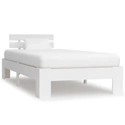 Vidaxl Posteljni okvir bel iz trdne borovine 90x200 cm