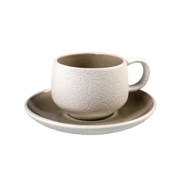 Evviva Set skodelica za čaj Stones 190ml/2 kos/rjava/keramika