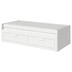 BRIMNES Dnevna postelja+2 pr/2 post vložka, bela/Afjäll čvrst, 80x200 cm