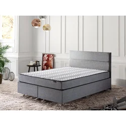 Hanah Home Bračni krevet sa prostorom za odlaganje Silver 140x38x190cm Crni