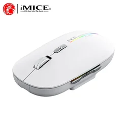 Bežični miš g901 led punjivi i bluetooth necujni 2.4g imice bijeli