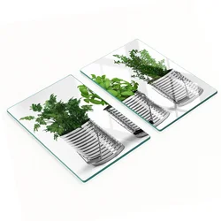 shumee Elegantne in trpežne steklene table s potiskom aromatičnih rastlin 2x40x52 cm