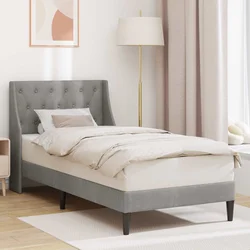 Krevetna konstrukcija Svijetlo siva 90 x 200 cm Baršun