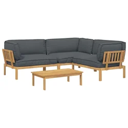 Set sofe s jastukom 4 pcs Antracit Čvrsto drvo akacije