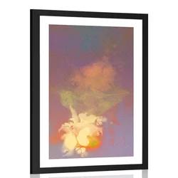 Plakat s paspartujem iluzija barv - 20x30 black