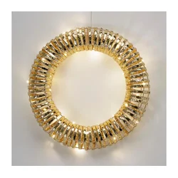 LED božićni venac 30xLED/3xAA prečnik 40 cm topla bela venac/zlatna