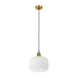 Luster na sajli HECTOR 1xE27/15W/230V bela/mesing prečnik 25 cm