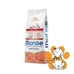 Monge Natural Superpremium Mini Puppy And Junior 7.5kg, Losos i Pirinač