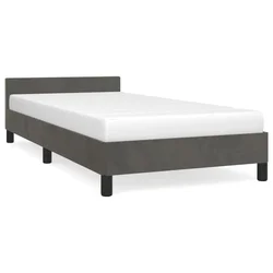 Vidaxl Posteljni okvir brez vzmetnice temno siv 90x190 cm žamet