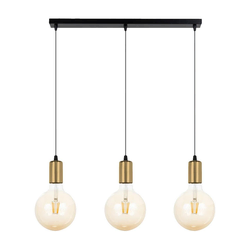 Luster na sajli MIROS 3xE27/60W/230V crna/zlatna