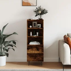 Visoka komoda boja hrasta 40x36x110 cm od konstruiranog drva