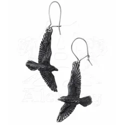 Uhani Black Raven - ALCHEMY GOTHIC - E333