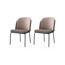 Hanah Home Set trpezarijskih stolica Dore 180 V2, 2 komada, Smeđe boje