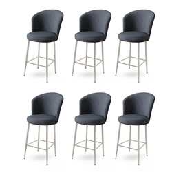 Hanah Home Set barskih stolica Alte, 6 komada, Antracit