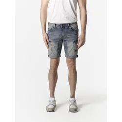 KOROSHI Kargo kavbojke moder denim