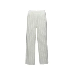 Zisuki Ženske pletene pantalone, Bele