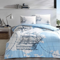 Tac Set posteljine Ocean, 200x220cm, Plavo-beli