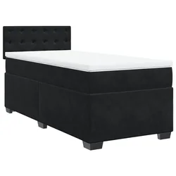 Vidaxl Box spring postelja z vzmetnico črna 100x200 cm žamet