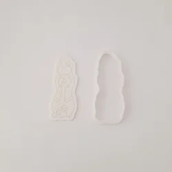 KREATIVNI SLATKIŠI Modla za kolače i ukrase Uskršnji zeka s pilićima, 10 cm, Bela