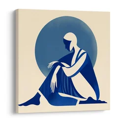 Slika meditacija v modrih tonih - 20x20