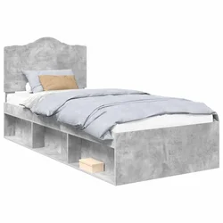 Vidaxl Konstrukcija postelje z vzglavjem Betonsko siva 75 x 190 cm