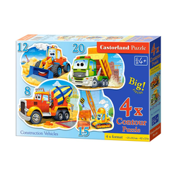 Castorland - Puzzle 4v1 Gradbena vozila - 1 - 39 kosov