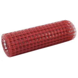 Žičana mreža od čelika s PVC oblogom 10 x 0 5 m kvadratna crvena