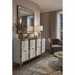 HANAH HOME Komoda Pega 120 White Gold
