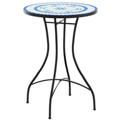 Vidaxl Bistro mizica z mozaikom modra O50x70 cm keramika