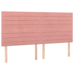 Vidaxl Vzglavje postelje roza 200x5x118/128 cm žamet