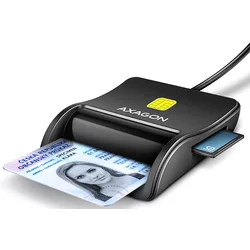 AXAGON CRE-SM3SD, USB-A FlatReader čitalec pametnih kartic (eObčanka) + SD/microSD/SIM, 1,3m kabel
