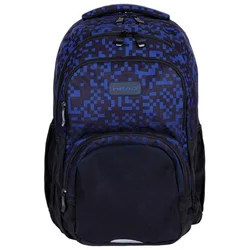 Ranac đački anatomski 3zipa 1džep AB200 Blue Bricks 25.Head crno-plavi