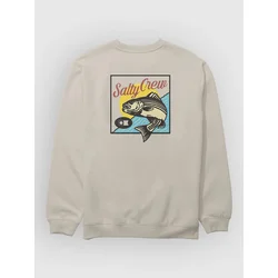 Salty Crew Striped Crew Sweater moonbeam