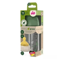 Nip Staklena flašica za bebe Green, M protok, 240ml, 0m+, Zelena