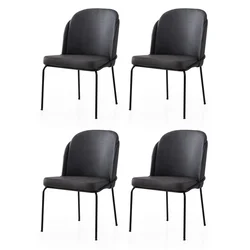 Hanah Home Set trpezarijskih stolica Dore 195 V4, 4 komada, Crni