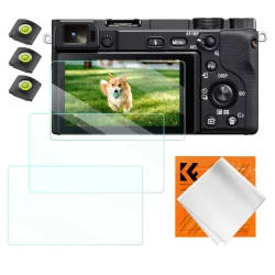 K&F Sony A6600, NEX, Screen Protector*3pcs+Hot-shoe level*3pcs+Vacuum Cleaning Cloth*1