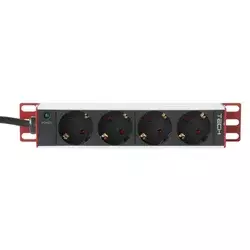 Techly I-CASE M10-4ITY 10 Podaljšek 1U X4 - Schuko vtičnice