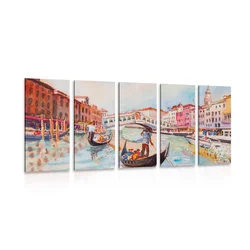5-delna slika beneška gondola - 100x50