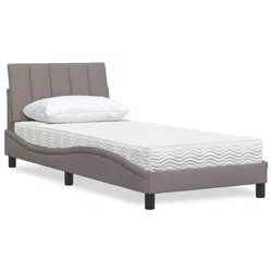 Krevet s madracem Hanko smeđesivi 90x200 cm od tkanine