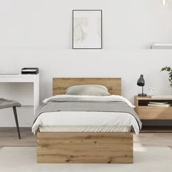 VIDAXL okvir postelje (obrtniški hrast, 90x190cm, obdelano leseno)