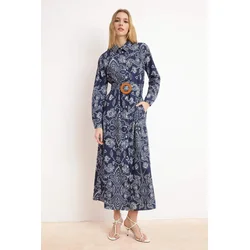 Trendyol Modest Ženska haljina Tctss26Eb00017, Tamnoplava